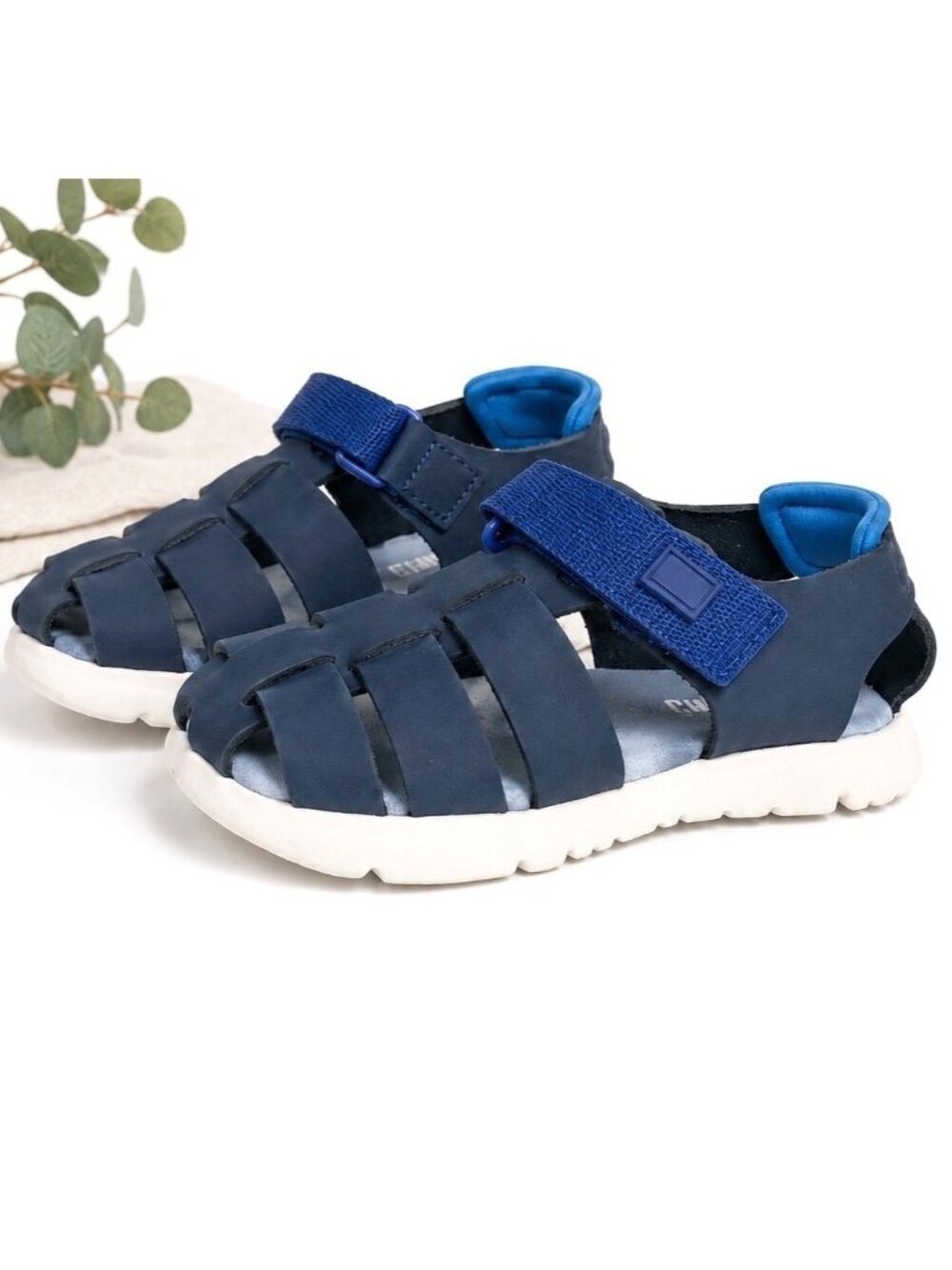 Camper Oruga Toddler Fisherman Sandal EU 21 US 5 Dark Blue Leather First Walkers